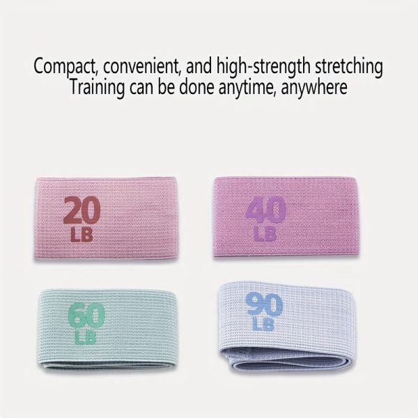 4pcs Yoga & Pilates Resistance Band Set – Elastic Stretch Bands For Hip Training, Fitness & Body Shaping – Durable Polyester Fabric Yoga Strap Yoga Mat Strap