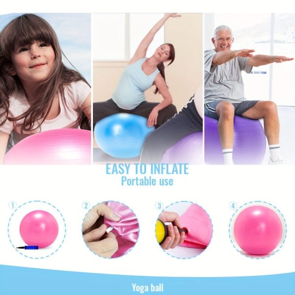 Exercise Ball For Workout, Anti-Burst Yoga Ball For Stability, Fitness And Physical Therapy, With Pump