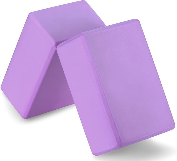 2 High Density Yoga Blocks, 9″x6″x4″ Each, Pair, Multiple Colors