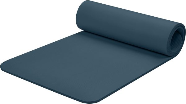 Yoga Mat 1/2″ Thick w/Nylon Strap for Men & Women – Non Slip Exercise Mat for Yoga, Pilates, Stretching, Floor & Fitness Workouts