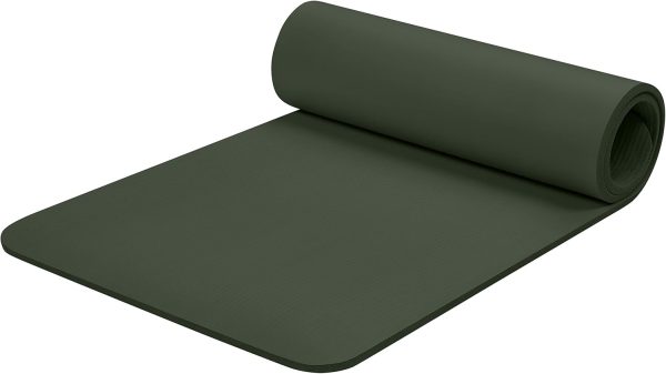 Yoga Mat 1/2″ Thick w/Nylon Strap for Men & Women – Non Slip Exercise Mat for Yoga, Pilates, Stretching, Floor & Fitness Workouts