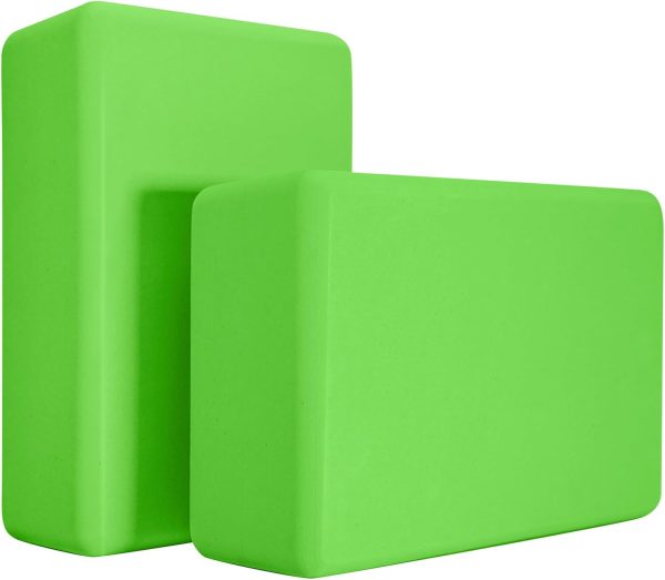 Yoga Blocks 2 Pack, Premium Yoga Brick Foam Blocks to Improve Strength, Flexibility & Balance, Light Weight – Safe and Stable Support for Yoga, Pilates, Meditation & Stretching