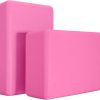 Yoga Blocks 2 Pack, Premium Yoga Brick Foam Blocks to Improve Strength, Flexibility & Balance, Light Weight – Safe and Stable Support for Yoga, Pilates, Meditation & Stretching