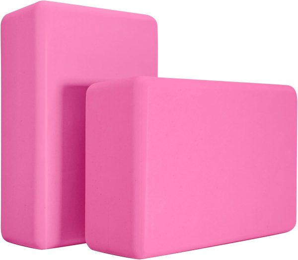 Yoga Blocks 2 Pack, Premium Yoga Brick Foam Blocks to Improve Strength, Flexibility & Balance, Light Weight – Safe and Stable Support for Yoga, Pilates, Meditation & Stretching