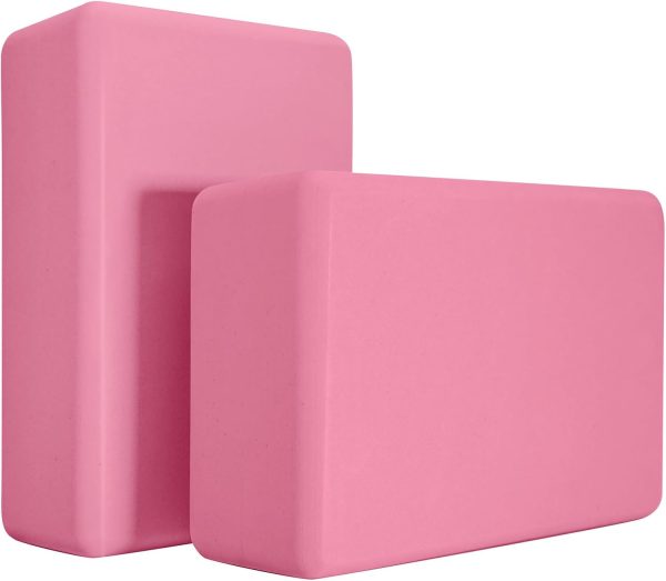 Yoga Blocks 2 Pack, Premium Yoga Brick Foam Blocks to Improve Strength, Flexibility & Balance, Light Weight – Safe and Stable Support for Yoga, Pilates, Meditation & Stretching