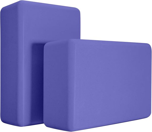 Yoga Blocks 2 Pack, Premium Yoga Brick Foam Blocks to Improve Strength, Flexibility & Balance, Light Weight – Safe and Stable Support for Yoga, Pilates, Meditation & Stretching