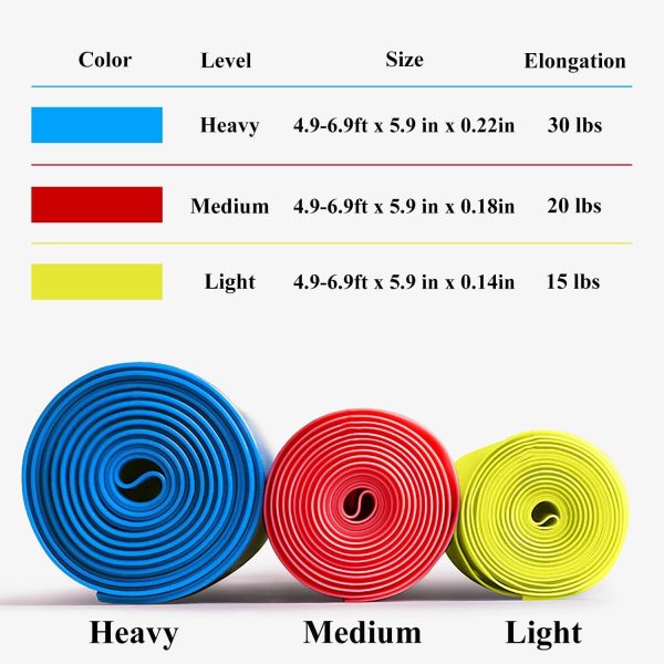 Resistance Bands Elastic Exercise Bands Set for Recovery, Physical Therapy, Yoga, Pilates, Rehab,Fitness,Strength Training