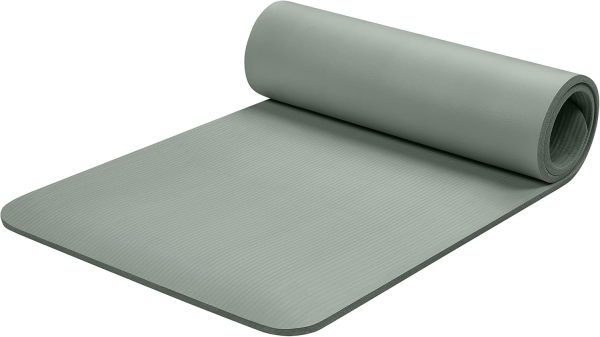 Yoga Mat 1/2″ Thick w/Nylon Strap for Men & Women – Non Slip Exercise Mat for Yoga, Pilates, Stretching, Floor & Fitness Workouts