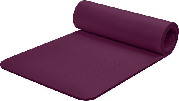 Yoga Mat 1/2″ Thick w/Nylon Strap for Men & Women – Non Slip Exercise Mat for Yoga, Pilates, Stretching, Floor & Fitness Workouts