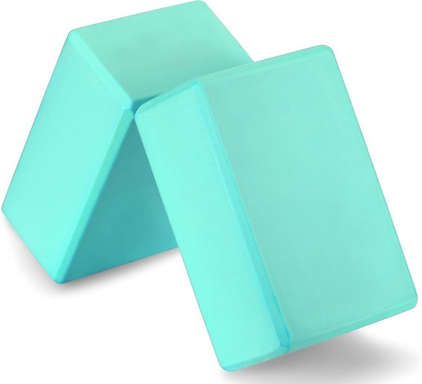 2 High Density Yoga Blocks, 9″x6″x4″ Each, Pair, Multiple Colors