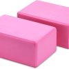 2 High Density Yoga Blocks, 9″x6″x4″ Each, Pair, Multiple Colors