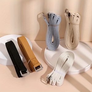 1pc 180cm/70.87in Sports Yoga Belt, Durable Sports Yoga Strap With Adjustable D-ring Buckle, Flexible Pilates Stretch Strap For Home Exercise Accessories