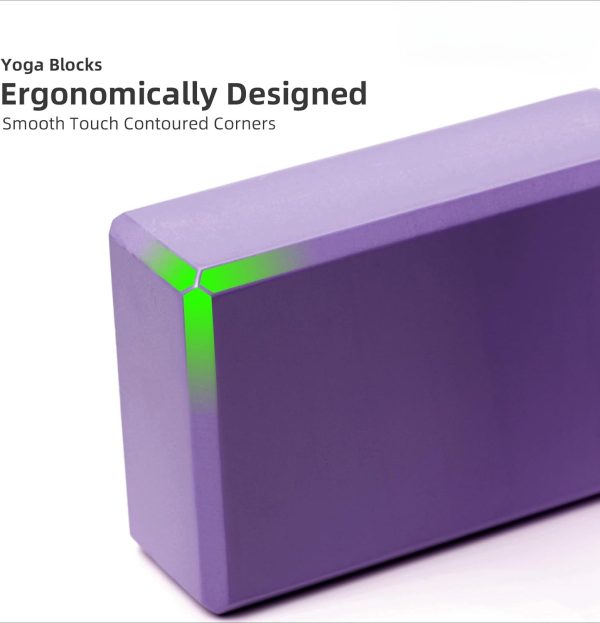 Yoga Blocks 2 Pack Meditation Pilates Accessories High Density EVA Cork and Stretching Non-Slip Lightweight Durable Bricks for Improving Poses and Balance,9″x6″x4″ Each,2 Colors Selected
