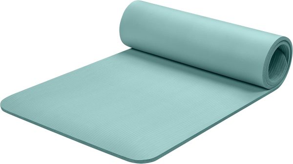 Yoga Mat 1/2″ Thick w/Nylon Strap for Men & Women – Non Slip Exercise Mat for Yoga, Pilates, Stretching, Floor & Fitness Workouts