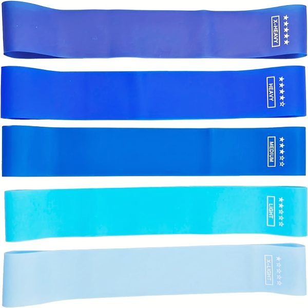 5pcs TPE Yoga Resistance Bands For Legs, Thighs And Butt Training, Elastic Rubber Pilates Stretch Bands For Women, For Home Gym Fitness Workout