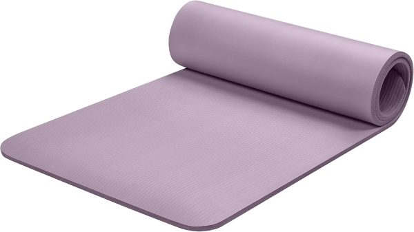 Yoga Mat 1/2″ Thick w/Nylon Strap for Men & Women – Non Slip Exercise Mat for Yoga, Pilates, Stretching, Floor & Fitness Workouts