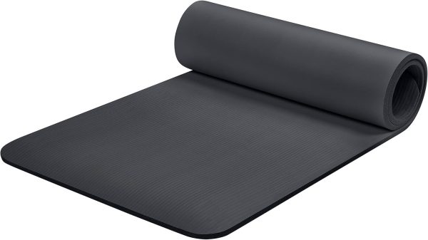 Yoga Mat 1/2″ Thick w/Nylon Strap for Men & Women – Non Slip Exercise Mat for Yoga, Pilates, Stretching, Floor & Fitness Workouts