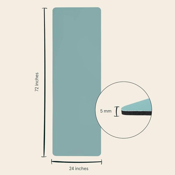 5mm Yoga Mat – Fitness Mat for Women, Men & Children, Slip-Resistant and Moisture Absorbing Exercise Mat for Home, Pilates, Yoga and Floor Workouts