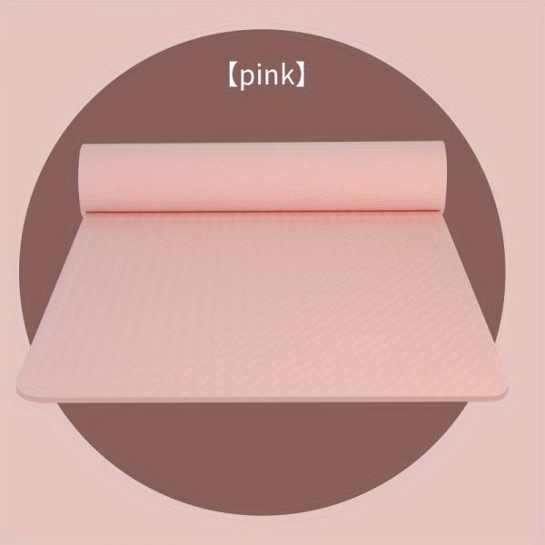 1pc Solid Color TPE Yoga Mat, Lightweight Non-slip Fitness Mute Exercise Mat For Outdoor Sports, Yoga Equipment, Home Workout Supplies