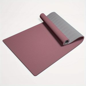 1pc Solid Color Double-sided Non-slip Yoga Mat, Thicken TPE Pilates Mat, Workout Auxiliary Equipment