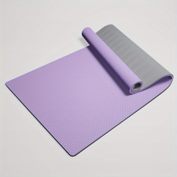 1pc Solid Color Double-sided Non-slip Yoga Mat, Thicken TPE Pilates Mat, Workout Auxiliary Equipment