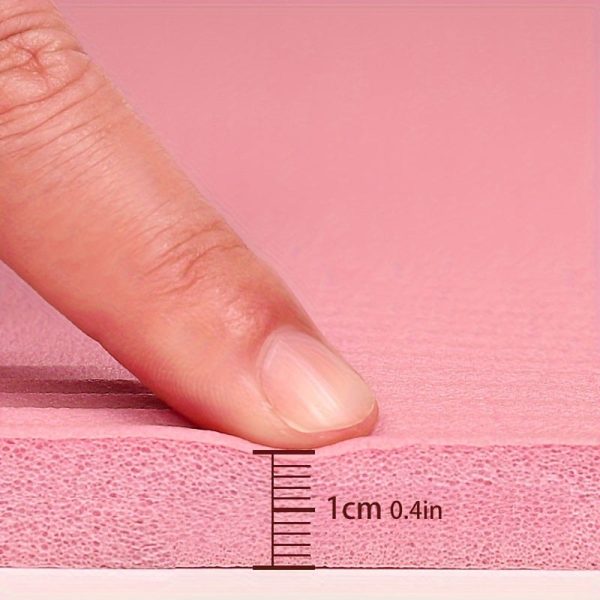 1pc Non-slip Soft Yoga Mat, Waterproof 1cm/0.4in Thickness Fitness Mat, Suitable For Home Use, Sports, Yoga And Pilates